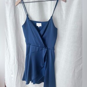 Navy Satin Cocktail Dress